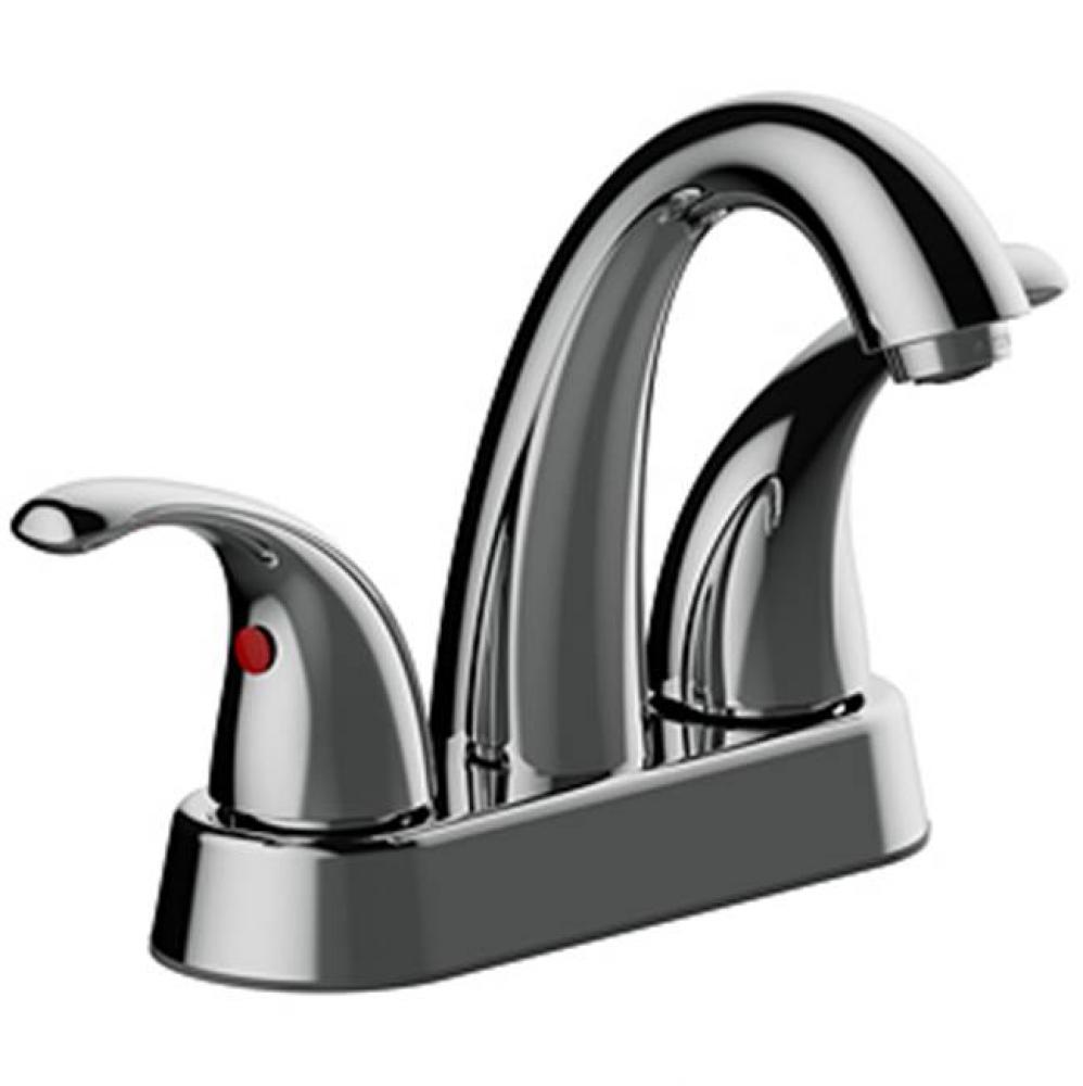 Two Handle High Arc 4&apos;&apos; Centerset Lavatory Faucet, Quick Mount Installation, 50/50 Push