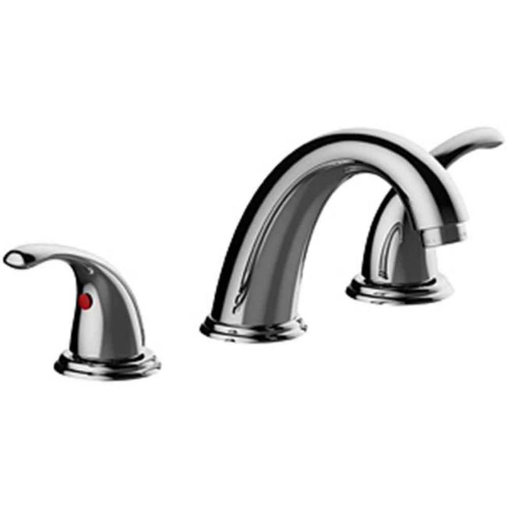 Two Handle High Arc 8&apos;&apos; Widespread Lavatory Faucet, Quick Mount Installation, 50/50 Push