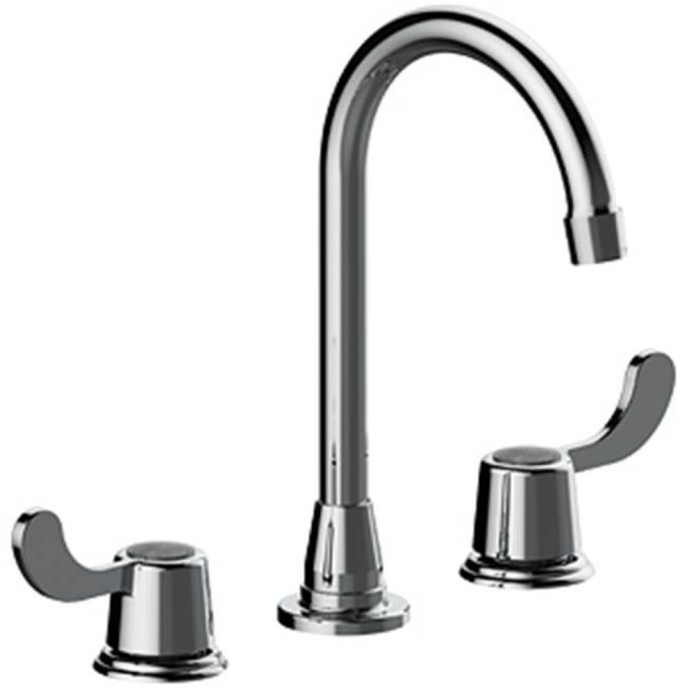 Two Handle 8&apos;&apos; Widespread Lavatory Faucet, Wrist Blade Handles, Quick Mount Installation