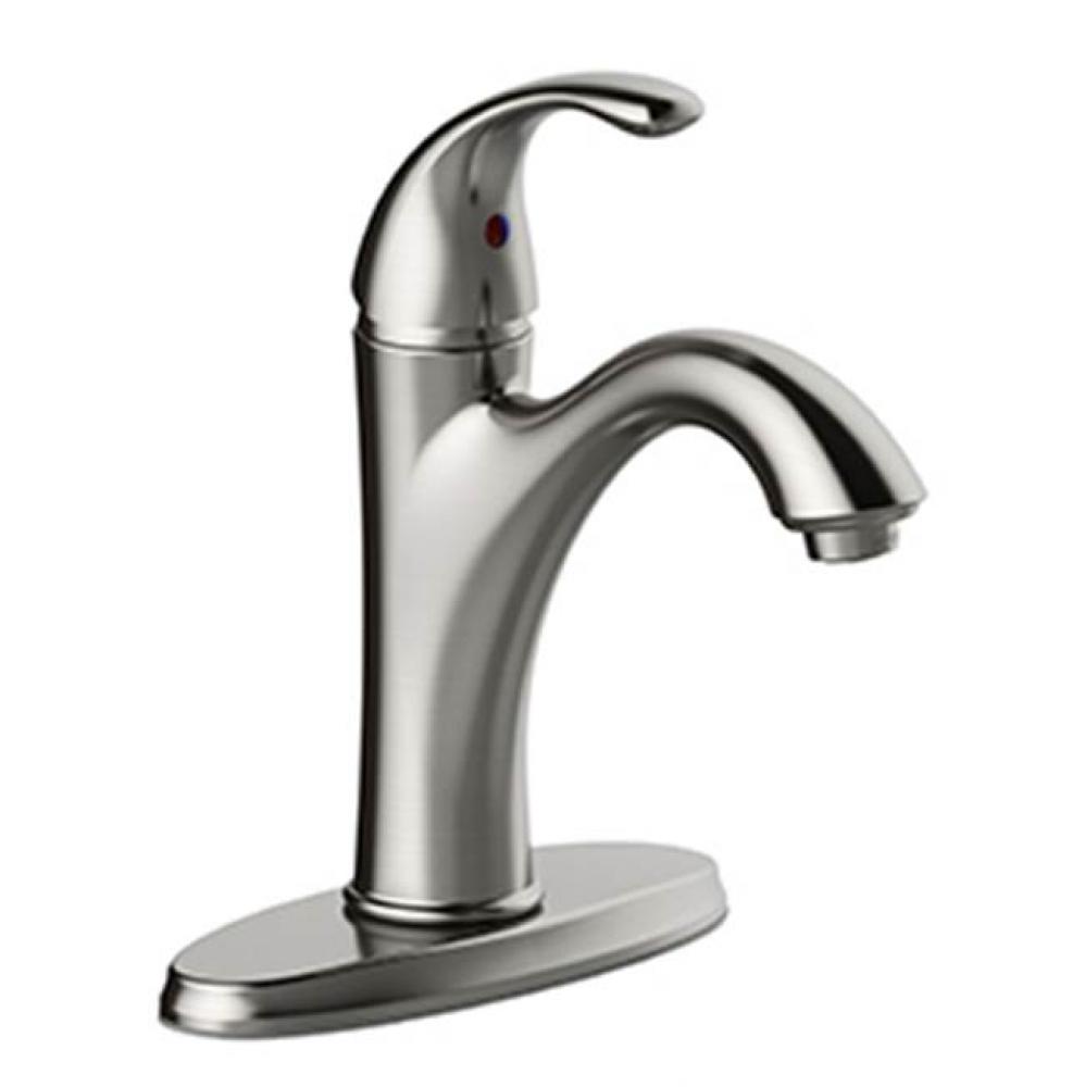 Sgl Hndle Lav Faucet, Sgl Hole Or Three Hole Mount, Deckplate Included, Integrated Supply Lines, 5
