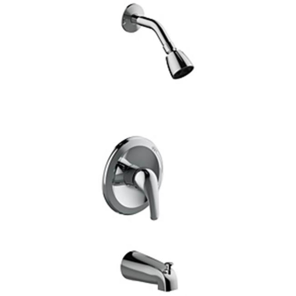 Single Handle Tub and Shower Trim Only, Core Showerhead, Metal Slip On Tub Spout, Job Pack, 1.8 Gp