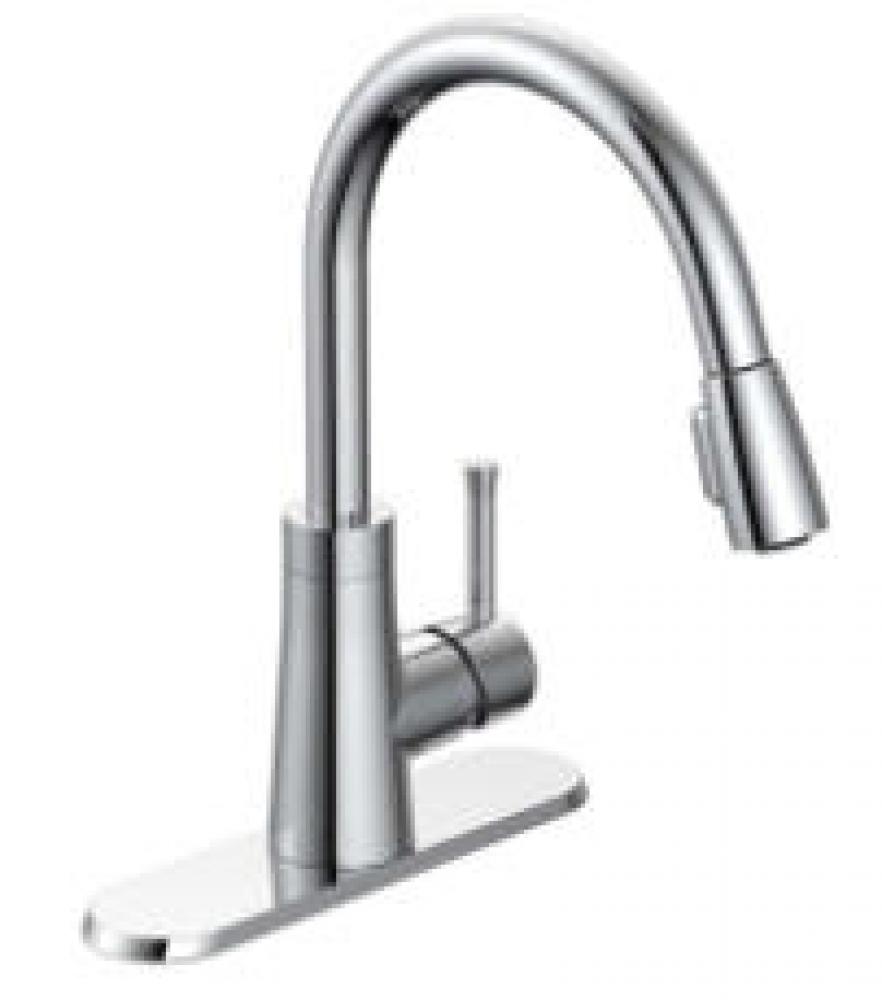 Cp Single Handle Pull Down Kitchen Faucet with Lever Handle, Ceramic Cartridge With &apos;&apos;Tw