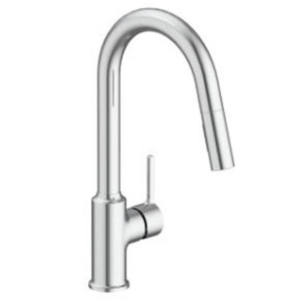 Single Handle Cp Kitchen Faucet, High Arc Spout with Pulldown Spray, Metal Lever Handle, Ceramic C