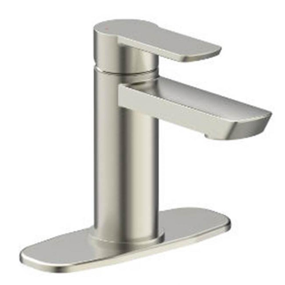 Single Handle Brushed Nickel Lavatory Faucet, Ceramic Cartridge With 50/50 Push Pop-Up, 1 Or 3 Hol