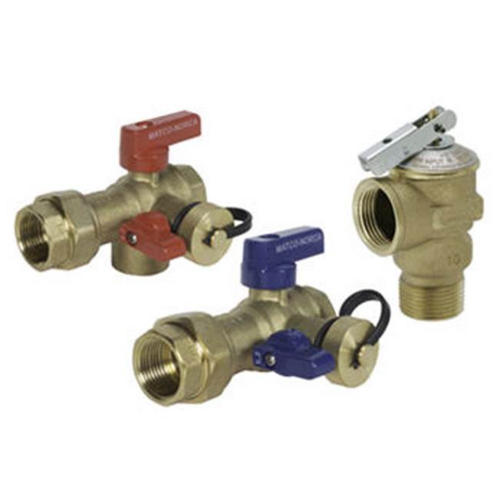 3/4&apos;&apos; Ips Brass Ball Valve Kit With Union Connection, Bypass, Prv Tapping Consists Of On