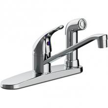 Matco Norca LV-135C - Single Handle Kitchen Faucet With Side Spray On Deck, Copper Inlet Supply, Washerless, 1.5 Gpm, Ch
