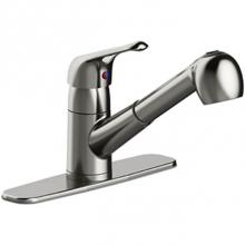 Matco Norca LV-150SS - Sgl Hndle Pullout Kitchen Faucet, Sgl Hole Or Three Hole Mount, Deckplate Included, Copper Inlet S