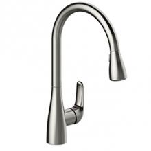 Matco Norca LV-151SS - Sgl Hndle Pulldown Kitchen Faucet, Sgl Hole Or Three Hole Mount, Deckplate Included, With Integrat