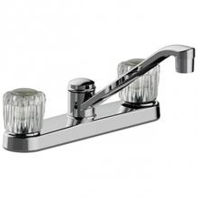 Matco Norca LV-202C - Two Handle Kitchen Faucet, Acylic Handles, Three Hole Mount, Quick Mount Installation, Washerless,