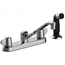 Matco Norca LV-245C - Two Handle Kitchen Faucet With Side Spray, Four Hole Mount, Quick Mount Installation, Washerless,