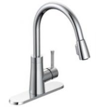 Matco Norca PD-150C - Cp Single Handle Pull Down Kitchen Faucet with Lever Handle, Ceramic Cartridge With ''Tw