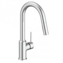 Matco Norca PD-151C - Single Handle Cp Kitchen Faucet, High Arc Spout with Pulldown Spray, Metal Lever Handle, Ceramic C