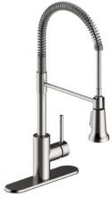 Matco Norca Pd-155Ss - Single Handle Stainless Steel Industrial Spring Neck Faucet, Ceramic Cartridge, Integrated Supply