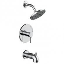 Matco Norca PD-730CJP - Tub and Shower Trim Only, 6'' Showerhead With Metal Ball Joint, Metal Slip On Tub Spout,