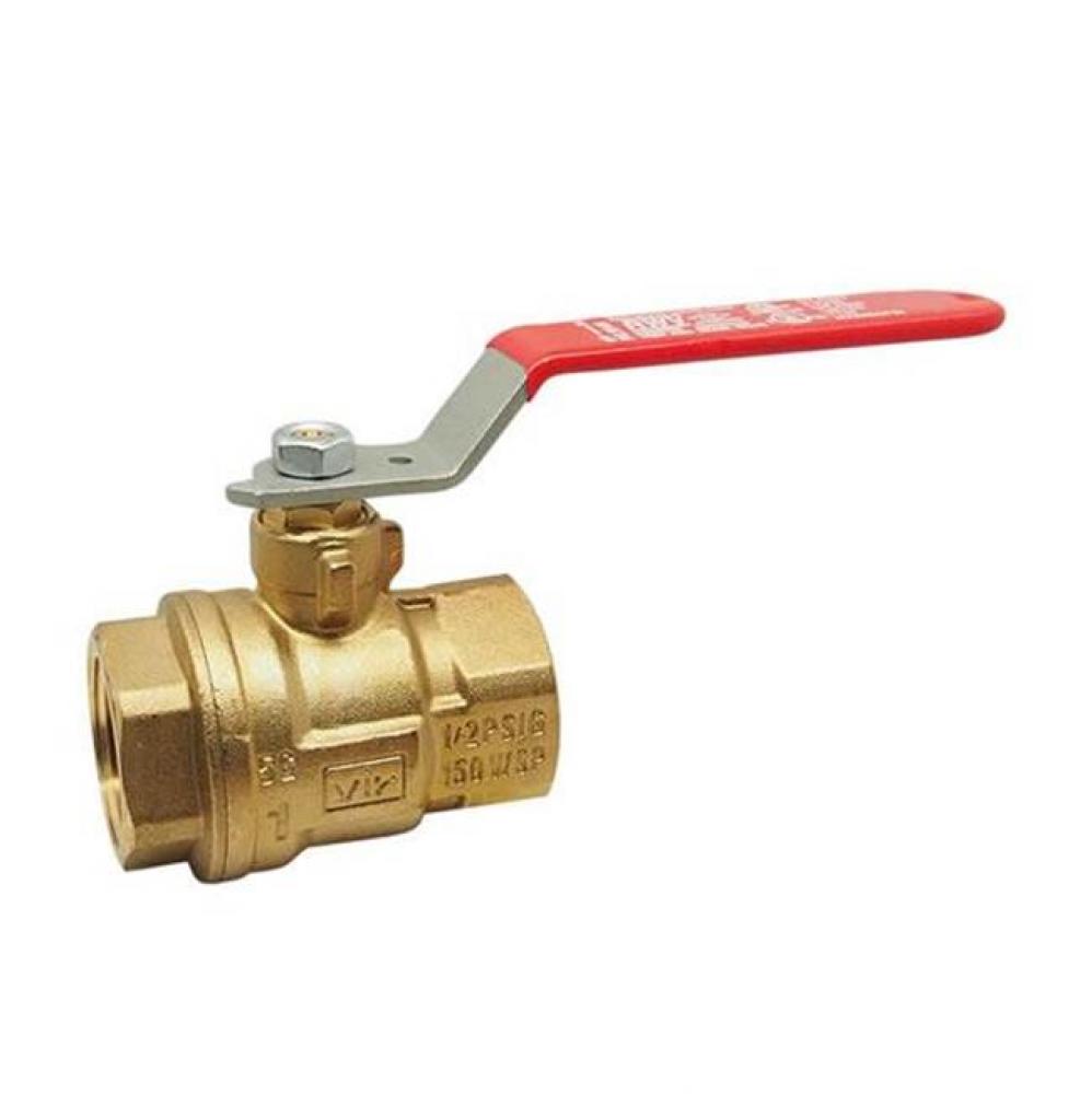 2 1/2 IN 150# WSP/600# WOG Brass Body,  Threaded Ends,  Chrome-Plated Ball,  PTFE Seats