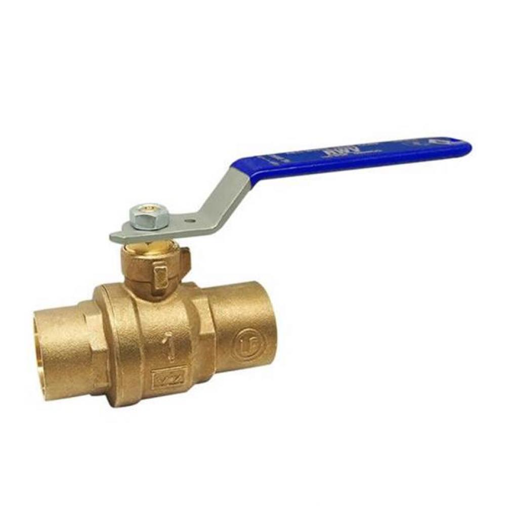 1 1/2 IN 150# WSP/600# WOG Brass Body,  Solder Ends,  Chrome-Plated Ball,  PTFE Seats