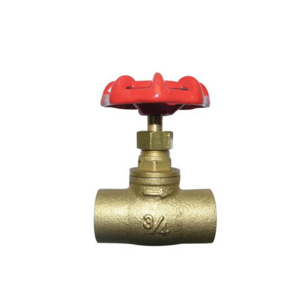 3/4 IN 125#CWP,  LF Brass Body,  Solder Ends,  Adjustable Packing
