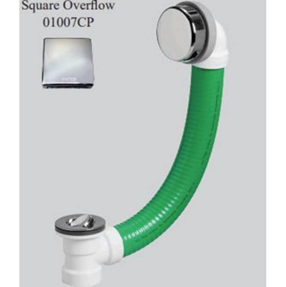 Watcoflex Push Pull 28.5-In. Flexible Tubing Sch 40 Pvc Chrome Plated