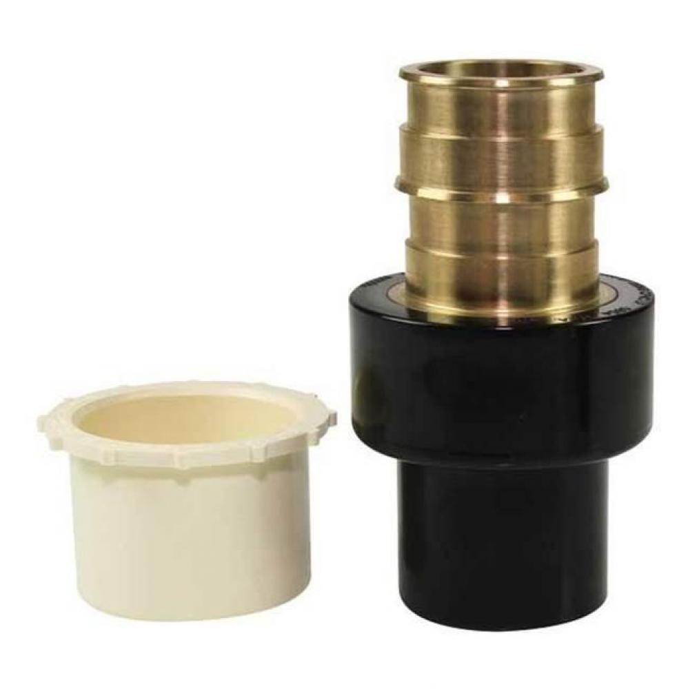 Propex Lf Brass X Cpvc Spigot Adapter Kit, 2&apos;&apos; Pex X 2&apos;&apos; Cpvc (Ips Or Cts)