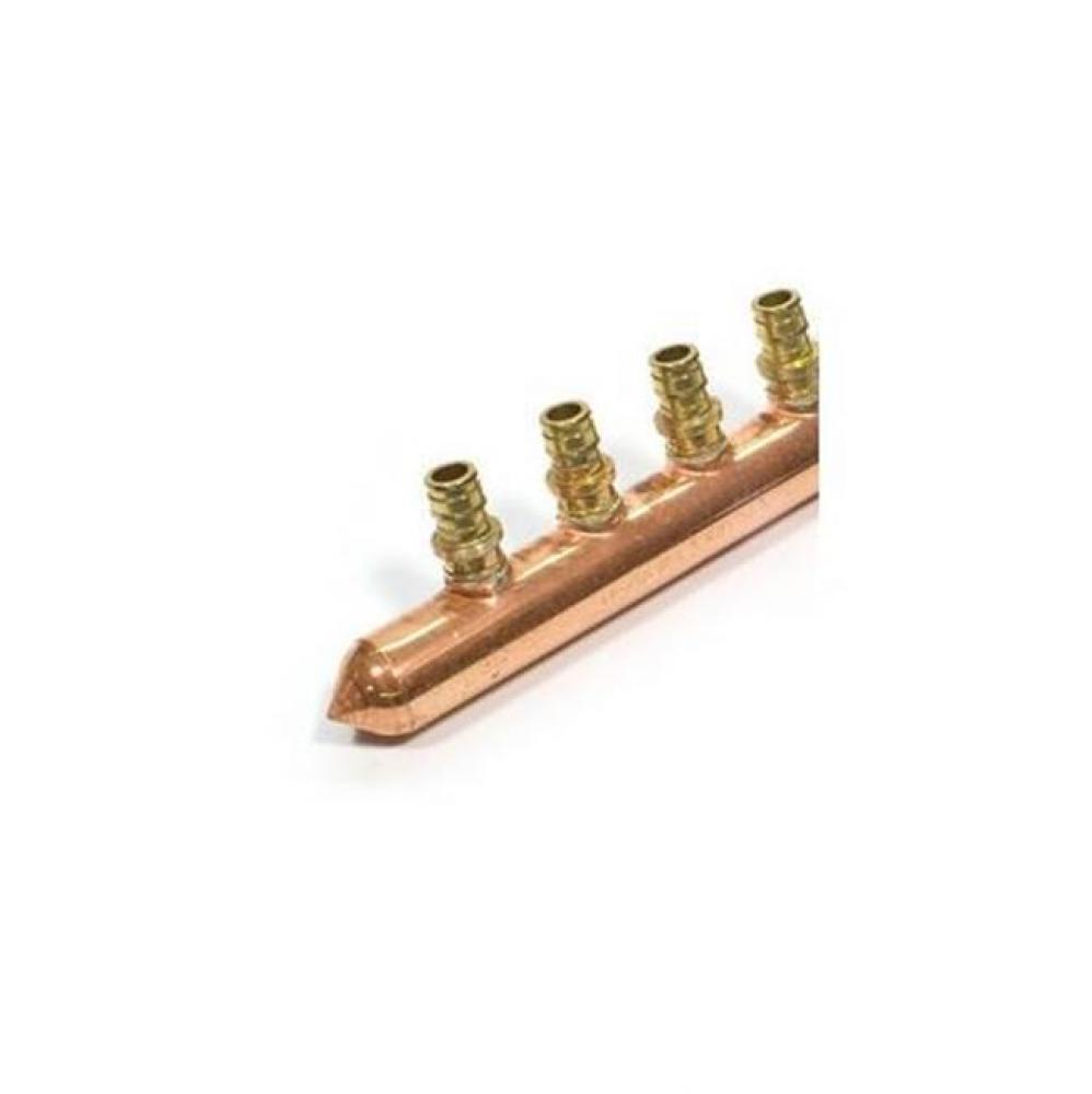 Propex 1&apos;&apos; Copper Branch Manifold With 1/2&apos;&apos; Propex Lf Brass Outlets, 8 Outlet