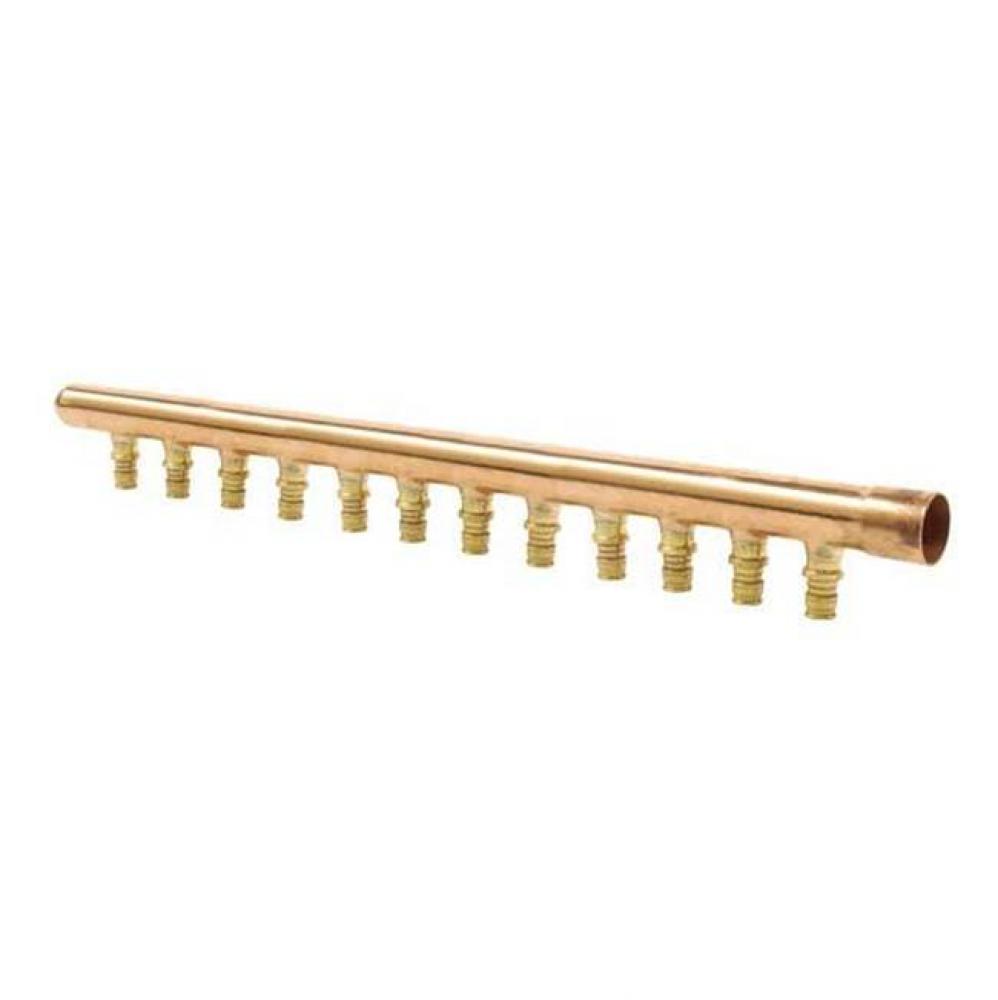 Propex 1&apos;&apos; Copper Branch Manifold With 1/2&apos;&apos; Propex Lf Brass Outlets, 12 Outle