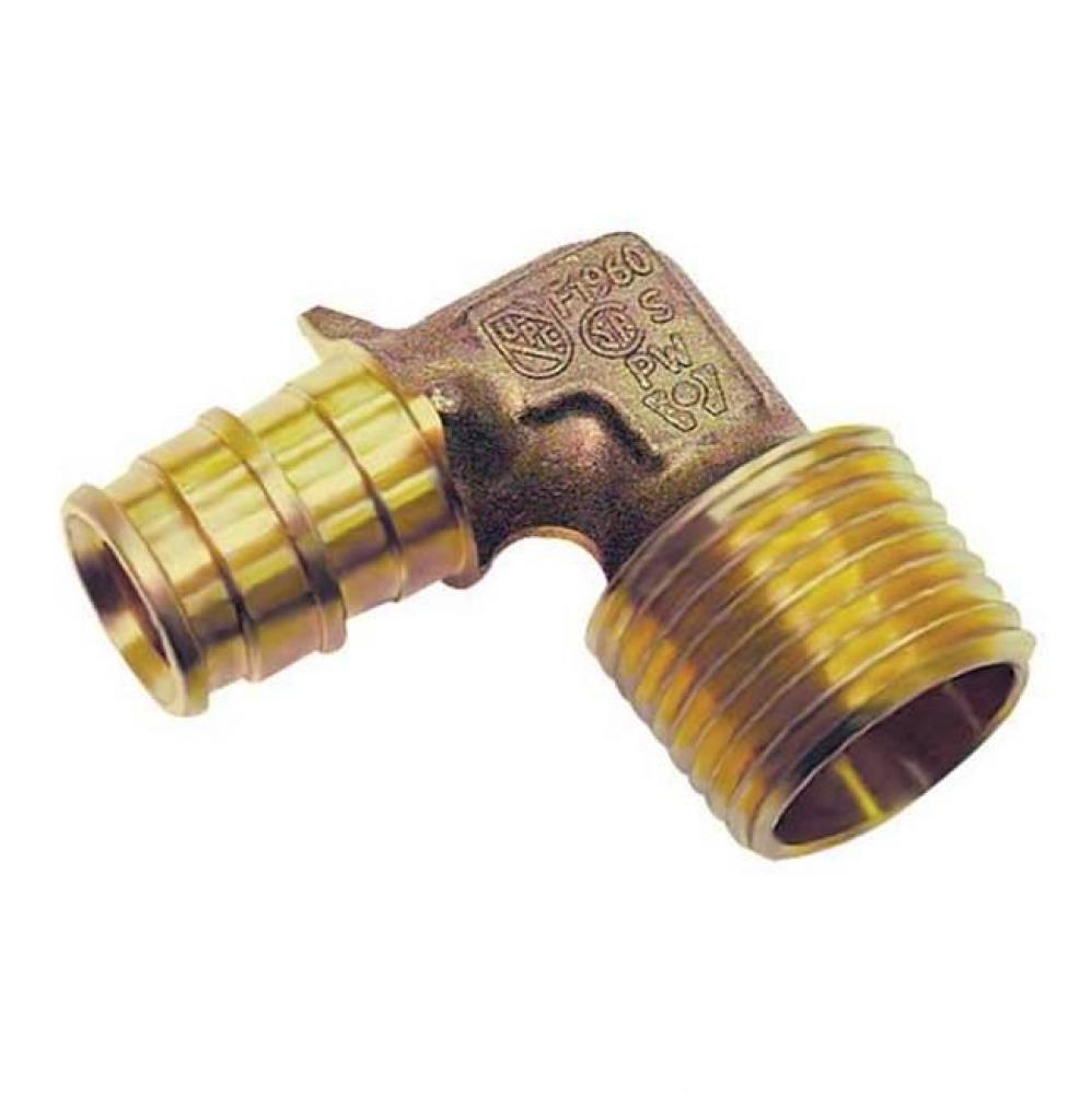 Propex Lf Brass Elbow, 1/2&apos;&apos; Pex X 1/2&apos;&apos; Mip