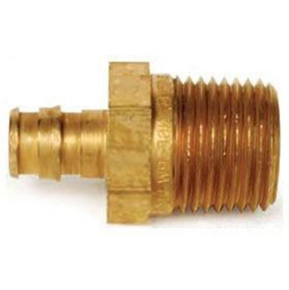 Propex Lf Brass Male Threaded Adapter, 1/2&apos;&apos; Pex X 3/4&apos;&apos; Npt