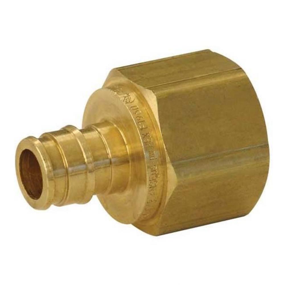 Propex Lf Brass Female Threaded Adapter, 1/2&apos;&apos; Pex X 3/4&apos;&apos; Npt