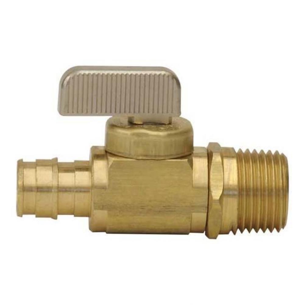 Propex Lf Brass Ball Valve, 1/2&apos;&apos; Pex X 1/2&apos;&apos; Mip