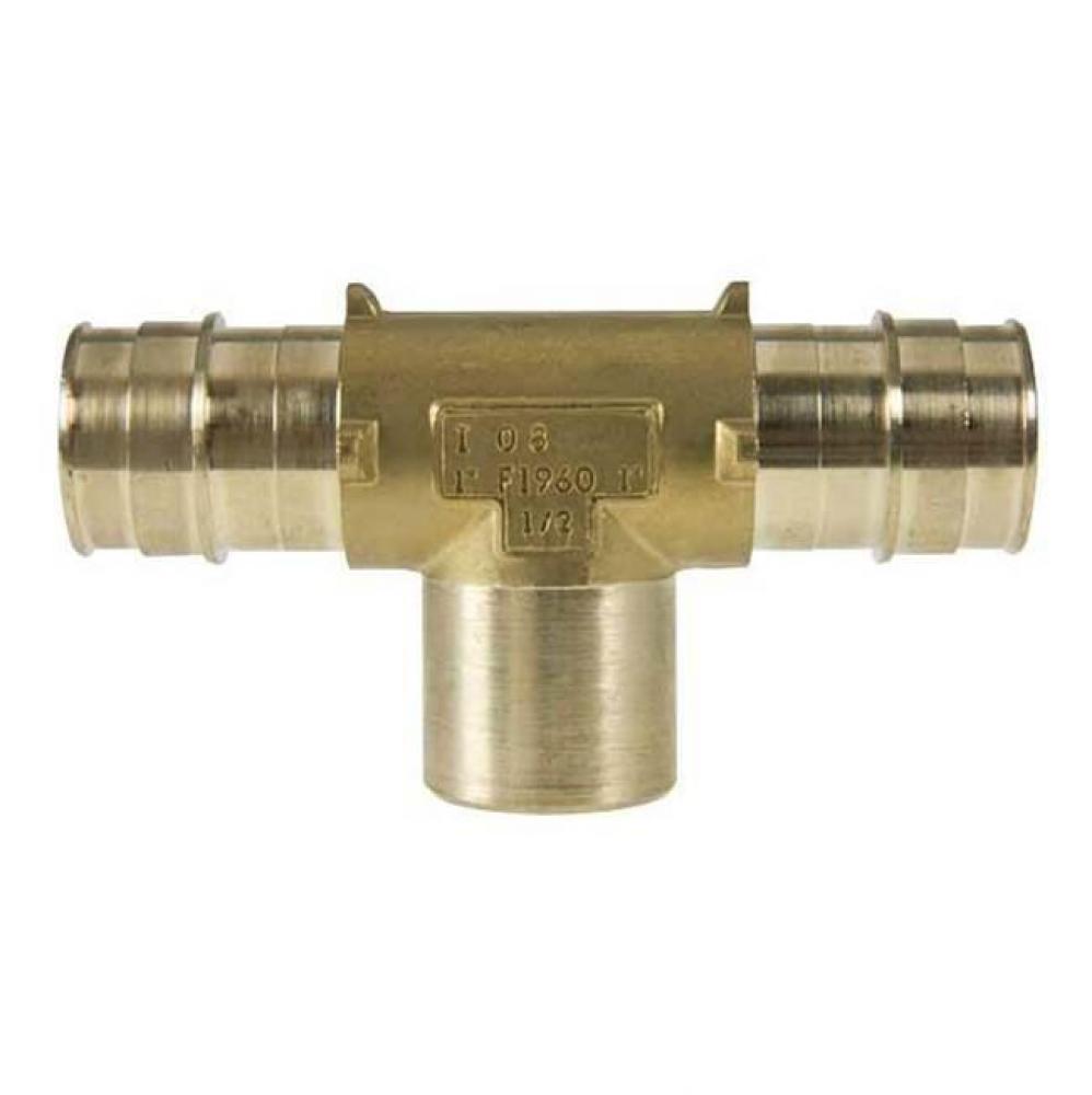 Propex Lf Brass Fire Sprinkler Adapter Tee, 1&apos;&apos; Pex X 1&apos;&apos; Pex X 1/2&apos;&apos