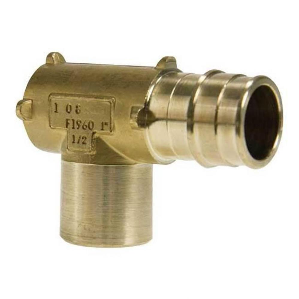 Propex Lf Brass Fire Sprinkler Adapter Elbow, 1&apos;&apos; Pex X 1/2&apos;&apos; Fnpt