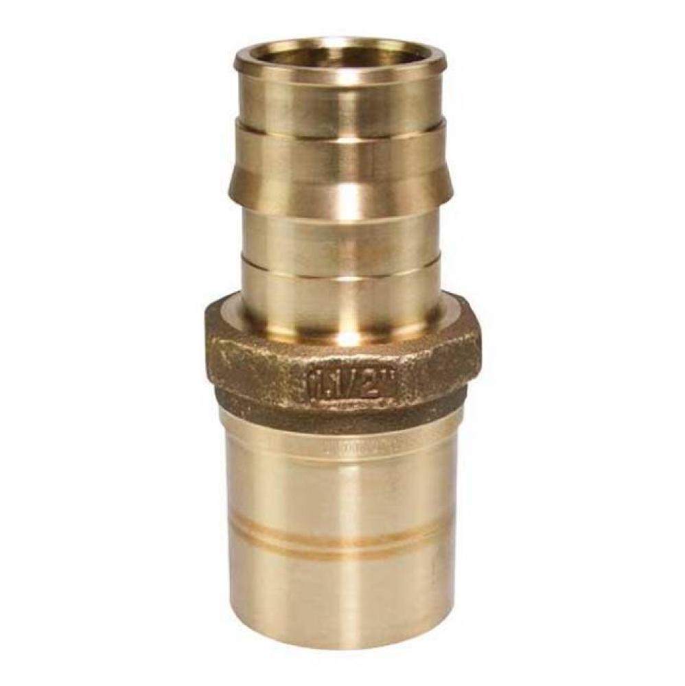 Propex Lf Brass Copper Press Fitting Adapter, 1 1/2&apos;&apos; Pex X 1 1/2&apos;&apos; Copper