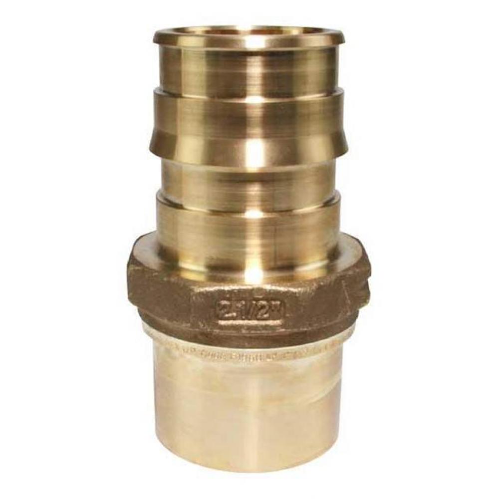 Propex Lf Brass Copper Press Fitting Adapter, 2 1/2&apos;&apos; Pex X 2 1/2&apos;&apos; Copper