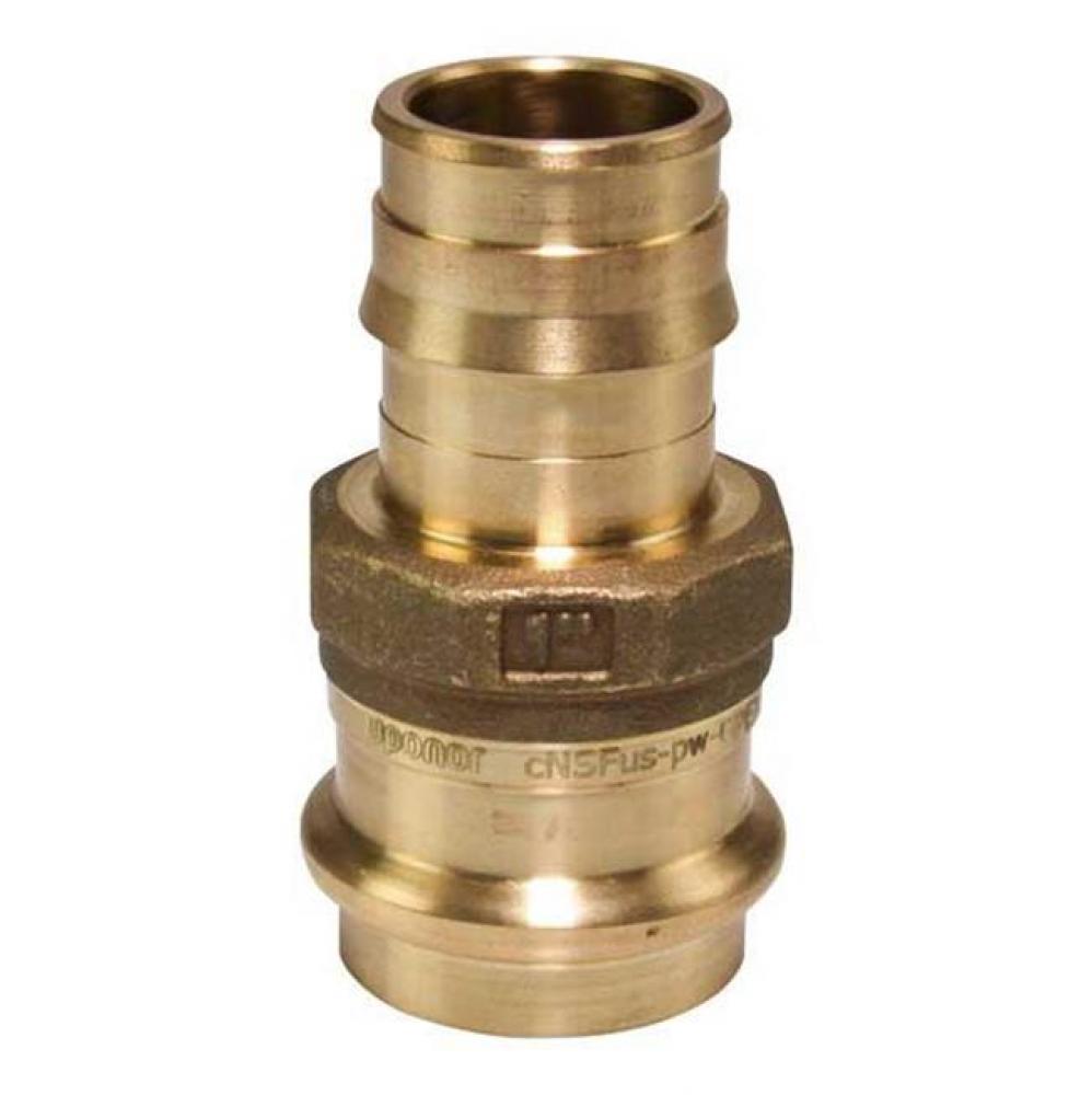 Propex Lf Brass Copper Press Adapter, 1&apos;&apos; Pex X 1&apos;&apos; Copper