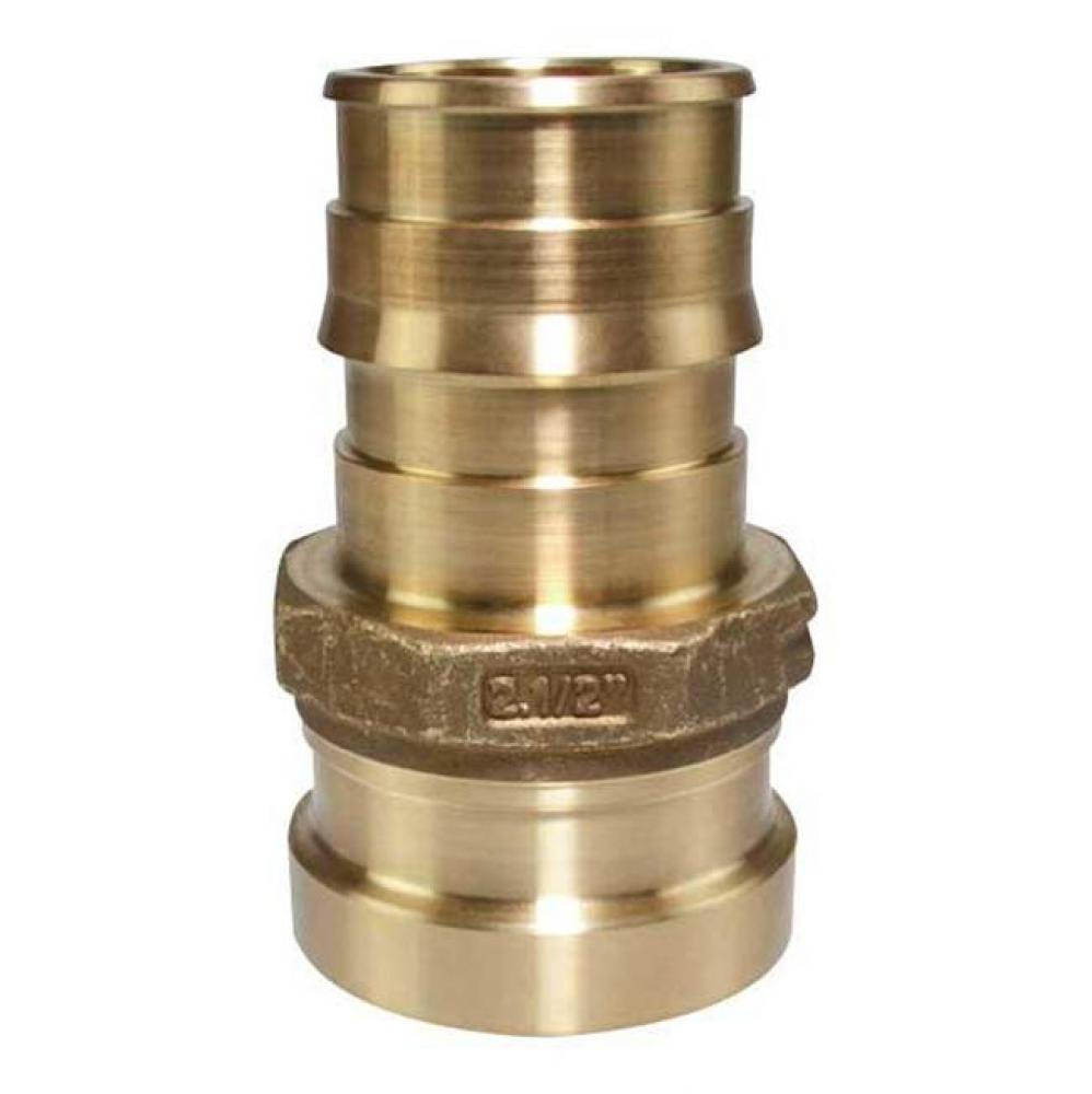 Propex Lf Brass Copper Press Adapter, 2 1/2&apos;&apos; Pex X 2 1/2&apos;&apos; Copper