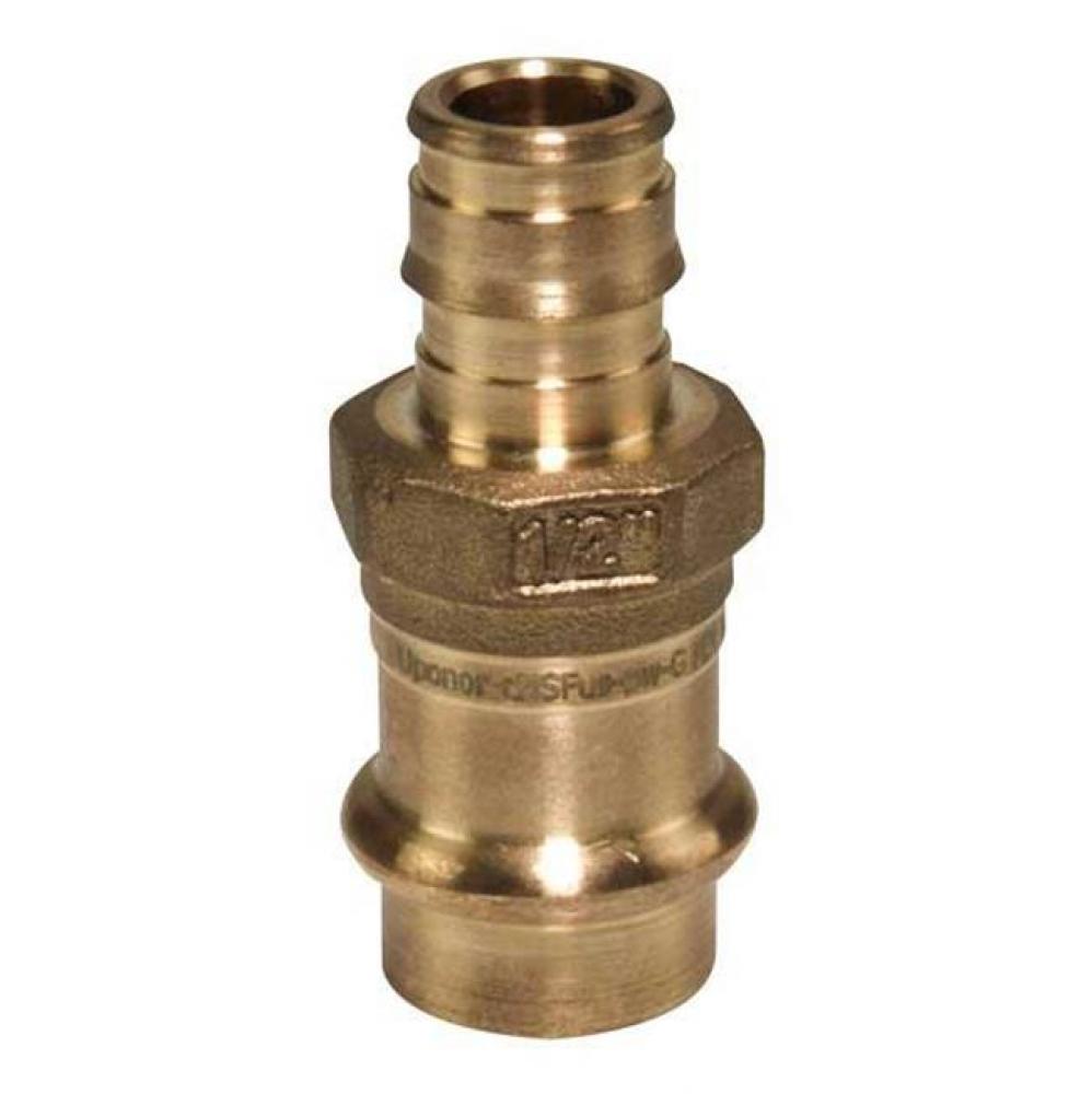 Propex Lf Brass Copper Press Adapter, 1/2&apos;&apos; Pex X 1/2&apos;&apos; Copper