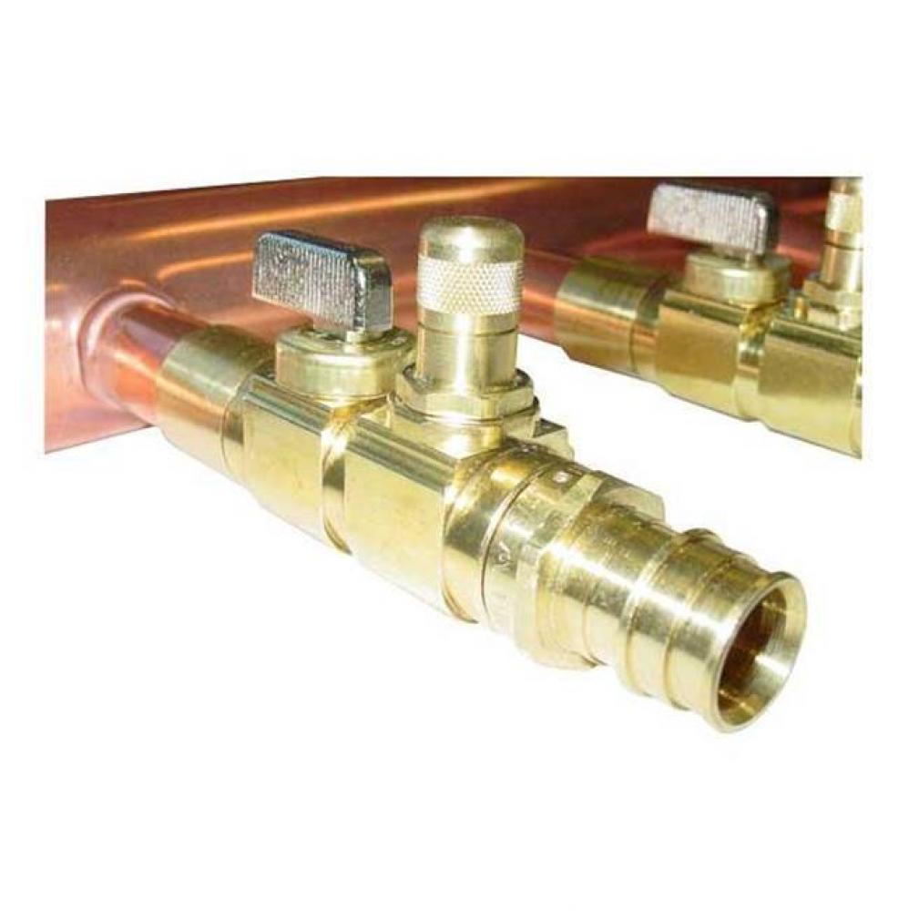 2&apos;&apos; x 4&apos;&apos; Copper Valved Manifold with 5/8&apos;&apos; ProPEX Ball and Balancin