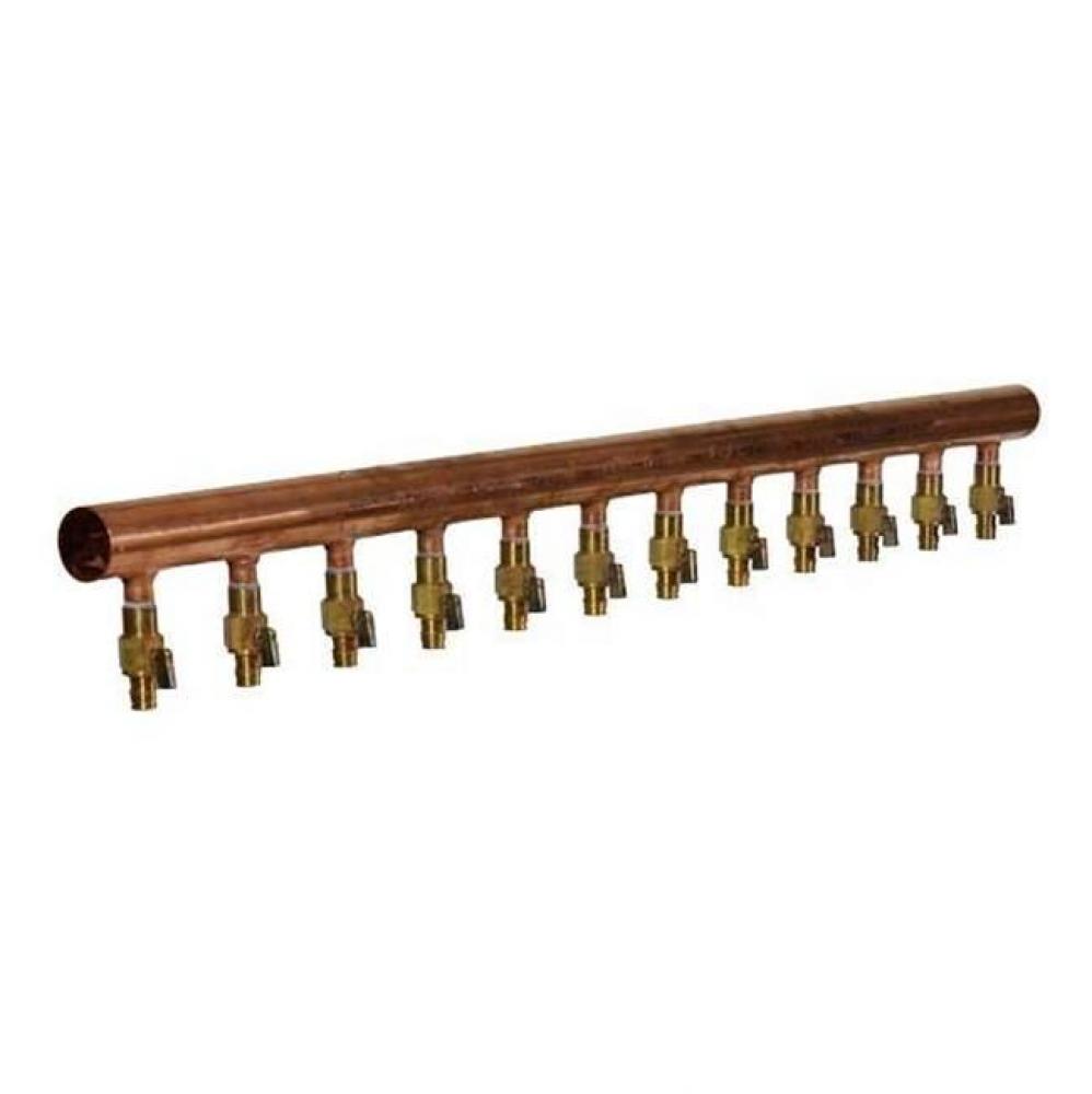 2&apos;&apos; X 4&apos; Copper Valved Manifold With 3/4&apos;&apos; Propex Ball And Balancing Valv