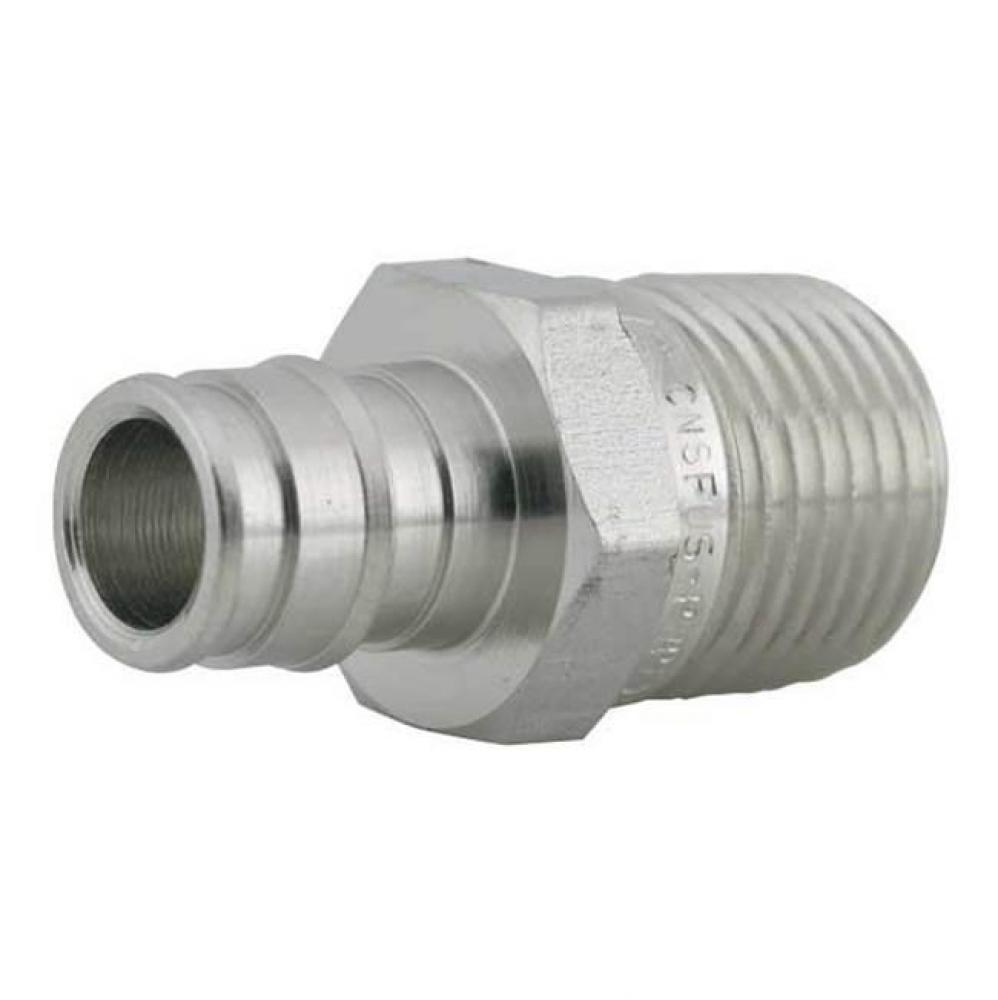 Propex Stainless-Steel Male Threaded Adapter, 1/2&apos;&apos; Pex X 1/2&apos;&apos; Npt