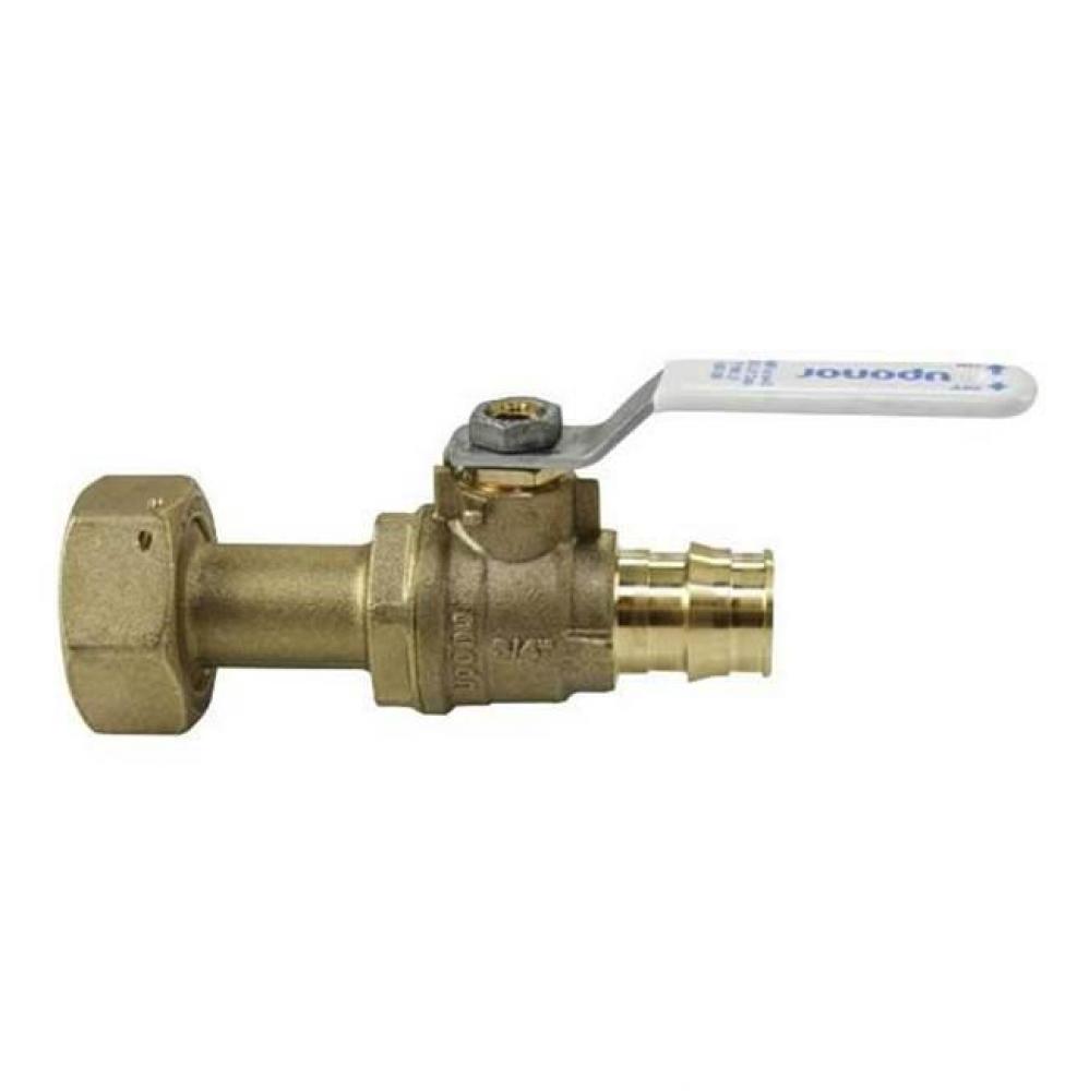 Propex Lf Brass Straight Water Meter Valve, 3/4&apos;&apos; Pex X 1&apos;&apos; Npsm