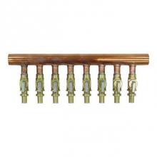 Uponor LF2500800 - 1'' Copper Manifold With Lf Brass 1/2'' Propex Ball Valve, 8 Outlets