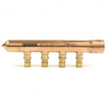 Uponor LF2801050 - Propex 1'' Copper Branch Manifold With 1/2'' Propex Lf Brass Outlets, 4 Outlet