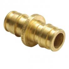 Uponor LF4543850 - Propex Lf Brass Coupling, 3/8'' Pex X 1/2'' Pex