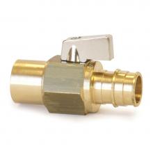 Uponor LF4807575 - Propex Lf Brass Ball Valve, 3/4'' Pex X 3/4'' Copper Adapter