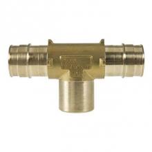 Uponor LF7701010 - Propex Lf Brass Fire Sprinkler Adapter Tee, 1'' Pex X 1'' Pex X 1/2'&apos