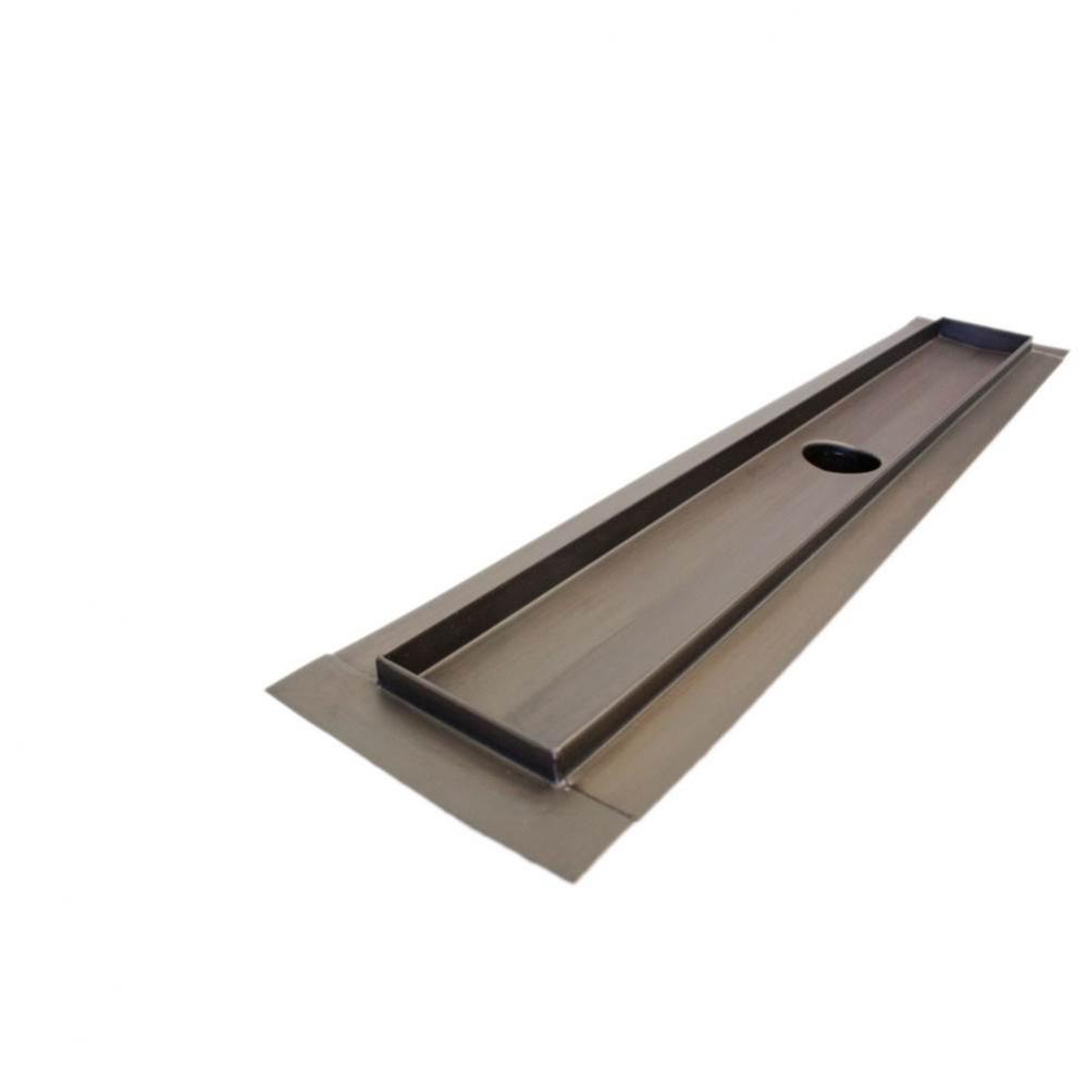 Flange edge shower channel oil-rubbed bronze body 55.12&apos;&apos;