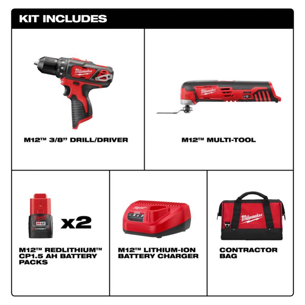 M12 Combo 3/8&apos;&apos; Drvdrl/Multi-Tool Kit