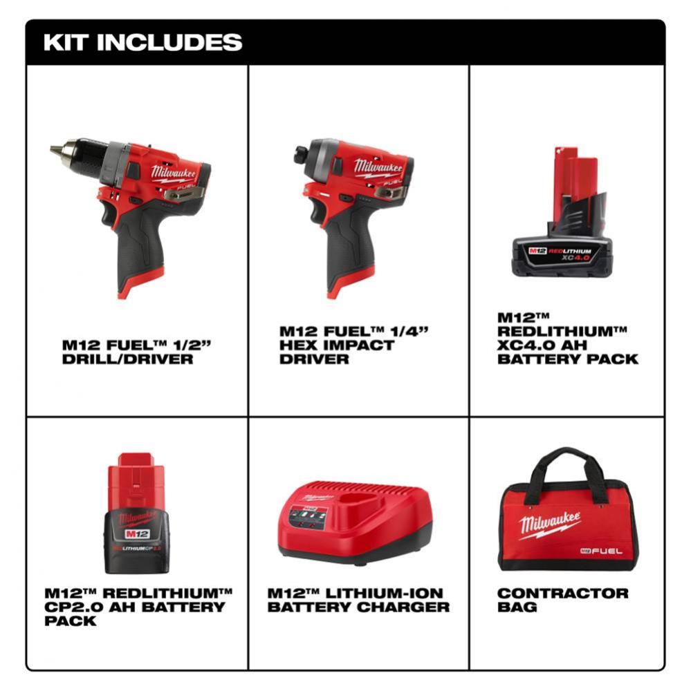 M12 Fuel 1/2&apos;&apos; Drill Driver And Impact Kit