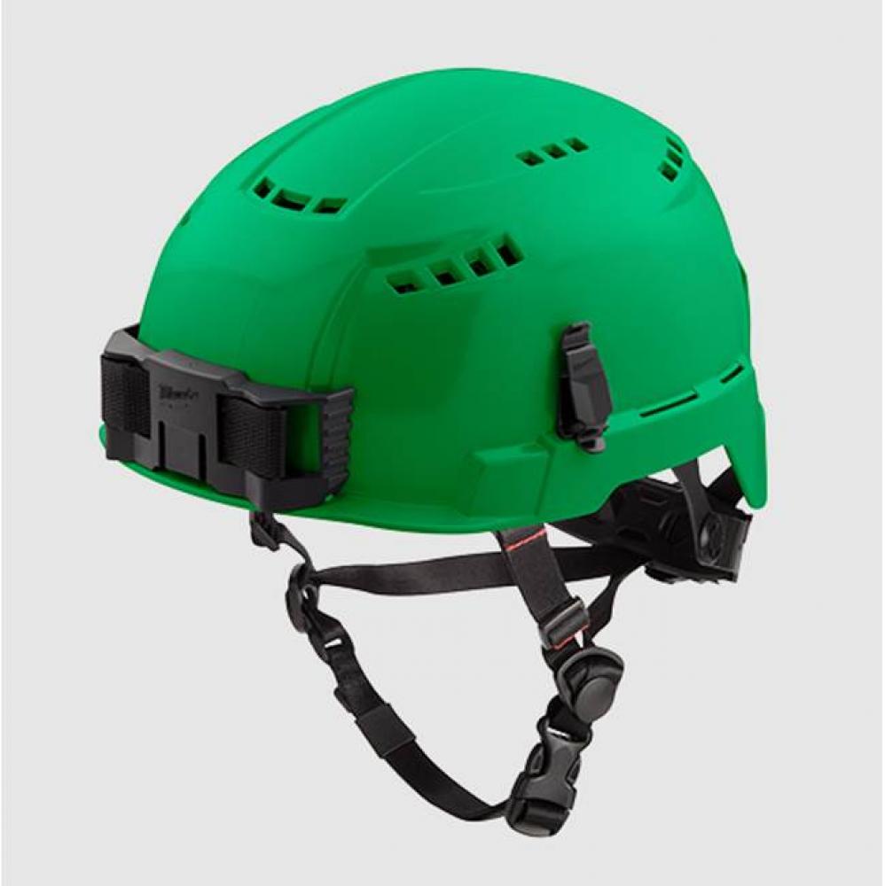 Green Vented Helmet With Bolt - Class C