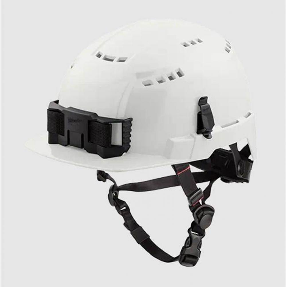 White Front Brim Vented Helmet With Bolt - Class C